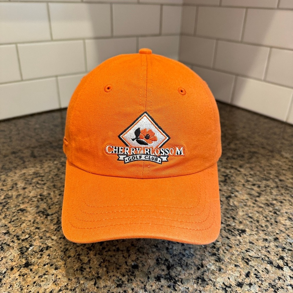 Cherry Blossom Golf Course Pukka Golf Hat Adjustable One Size Orange